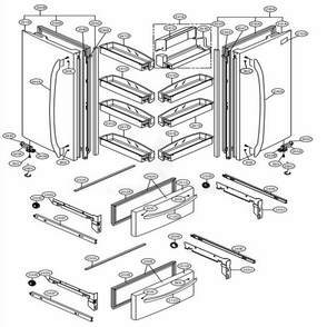 Door Parts Diagram and Parts List for LMC25785ST ASTCNA1 LG Refrigerator