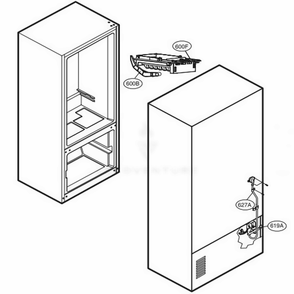 Ice Maker Parts Diagram and Parts List for 71603 ASTCSE5 LG Refrigerator