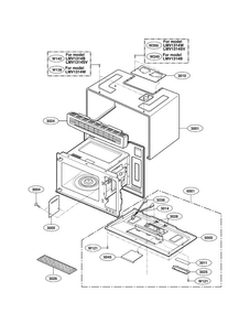 Oven Cavity Parts Diagram and Parts List for LMV1314SV01  LG Microwave