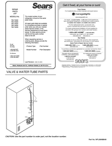 Valve And Water Tube Parts Diagram and Parts List for GR-B318LQTM ANSCSE2 LG Refrigerator