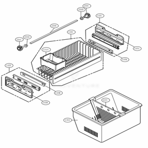 Freezer Parts Diagram and Parts List for LFC21776D ASBCNA1 LG Refrigerator