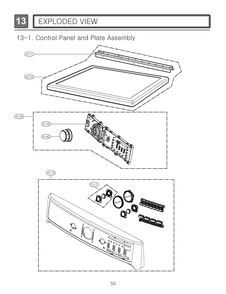 Control Panel And Plate Assembly Diagram and Parts List for 81962 ABWESEU LG Dryer