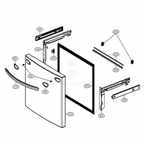 Door Parts 3 Diagram and Parts List for SRFVC2406S ASTCNA0 LG Refrigerator