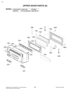 Upper Door Parts 2 Diagram and Parts List for FD1773LS AS2LLGA LG Range