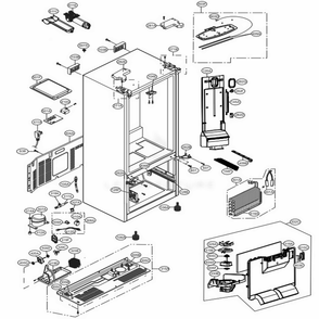 Case Parts Diagram and Parts List for LFD22786SW ASWCNA1 LG Refrigerator
