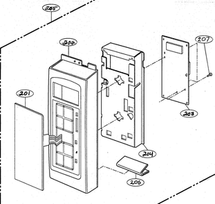 Controller Parts Diagram and Parts List for MV-1725W  LG Microwave