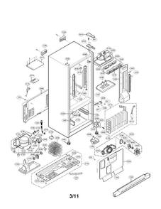 Case Parts Diagram and Parts List for LBC22520SW 03 LG Refrigerator
