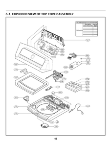 Top Cover Assembly Diagram and Parts List for T1487EGPT ABWETUS LG Washer