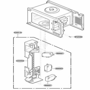 Latch Board Parts Diagram and Parts List for GLMB186CS AWHEGEF LG Wall Oven