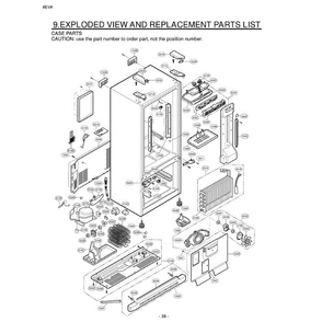 Section 1 Diagram and Parts List for LFC20760SB AWBCLGY LG Refrigerator