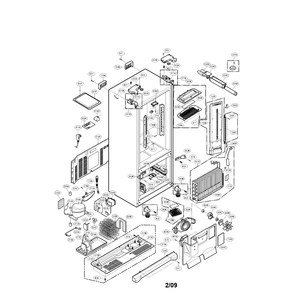 Case Diagram and Parts List for LFX25971ST 00 LG Refrigerator