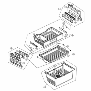 Freezer Parts Diagram and Parts List for LFXC24796D ASBCNA0 LG Refrigerator