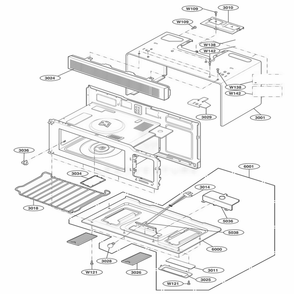 Oven Cavity Parts Diagram and Parts List for JVM1542WF CWHEGEU LG Wall Oven