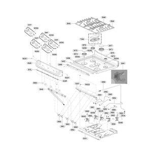 Cooktop Diagram and Parts List for LDG4315ST 00 LG Range