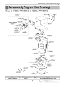Diagram 1 Diagram and Parts List for ARV01203RA6 ENWSLUS LG Air Conditioner