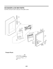 Ice Maker And Ice Bin Parts Diagram and Parts List for GR-X268NKSM ASBCNA0 LG Refrigerator
