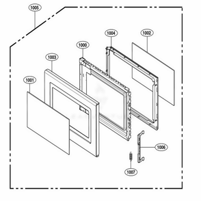 Door Parts Diagram and Parts List for 69129 CBKESEA LG Range