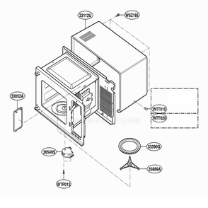Oven Cavity Parts Diagram and Parts List for KCMS1555RWH CWHEKAD LG Wall Oven