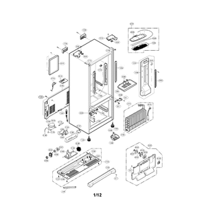 Case Diagram and Parts List for LFC25765SW 00 LG Refrigerator