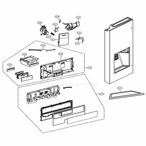 Dispenser Parts Diagram and Parts List for UPFXC2466S ASTCNA2 LG Refrigerator