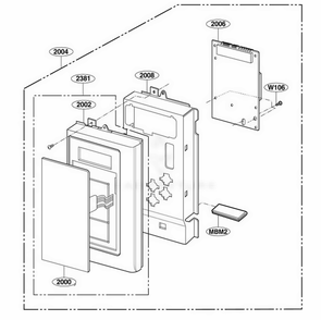 Controller Parts Diagram and Parts List for 80529 CBKESEA LG Range