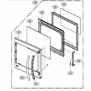 Door Parts Diagram and Parts List for LMV1762SW CWHELGA LG Microwave