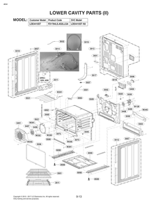 Lower Cavity Parts 2 Diagram and Parts List for FD1784LS AS2LLGA LG Range