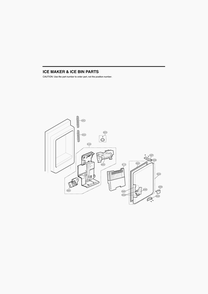 Ice Maker And Ice Bin Parts Diagram and Parts List for GR-L28ANSHP ASTCNA0 LG Refrigerator