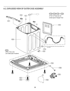 Outer Case Assembly Diagram and Parts List for T1335ADFP ABWEPUS LG Washer