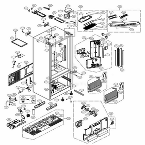 Case Parts Diagram and Parts List for 74049 AWBCSE2 LG Refrigerator