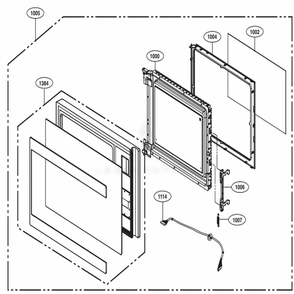 Door Parts Diagram and Parts List for LMC1575BD CB5EBBY LG Microwave
