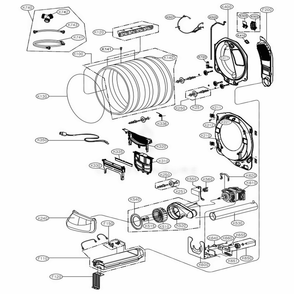 Drum And Motor Assembly Electric Type Diagram and Parts List for DLEX5000V ASSEEUS LG Dryer