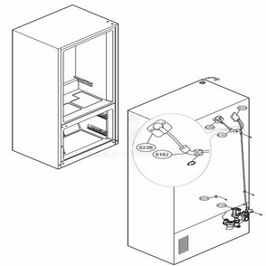 Valve And Water Tube Parts Diagram and Parts List for LFXS24623W ASWCNA0 LG Refrigerator