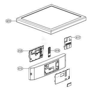 Control Panel And Plate Assembly - Card Type Diagram and Parts List for GDL1329CGS7 ASSEELC LG Dryer