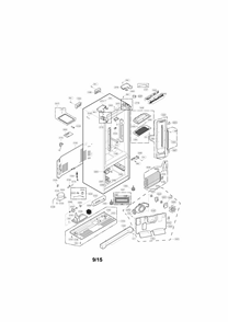 Case Parts Diagram and Parts List for 79571604013  Kenmore Refrigerator