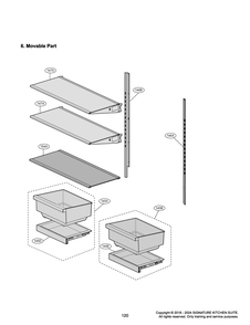 Movable Part Diagram and Parts List for GR-617AGPPM ASWCNA0 LG Refrigerator