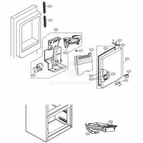 Ice Maker And Ice Bin Parts Diagram and Parts List for LFX25973ST ASTCNA3 LG Refrigerator