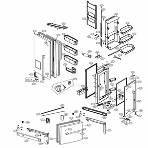Door Parts Diagram and Parts List for LSFXC2476S ASTCNA2 LG Refrigerator