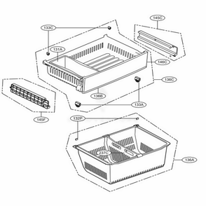 Freezer Parts Diagram and Parts List for LFCS27596S ASTCNA4 LG Refrigerator