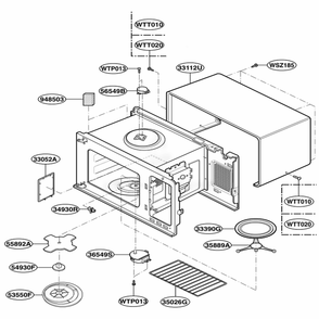 Oven Cavity Parts Diagram and Parts List for KCMS185JSS AS1EKAD LG Wall Oven