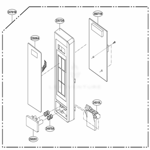 Control Panel Parts Diagram and Parts List for MS2042DB CBKQDTH LG Wall Oven