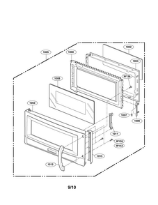 Door Parts Diagram and Parts List for LMVM1955ST  LG Microwave