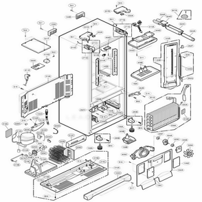 Case Parts Diagram and Parts List for 78723 AST3SEF LG Refrigerator