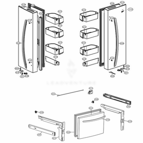 Door Parts Diagram and Parts List for LFNS22520D ASBCNA2 LG Refrigerator