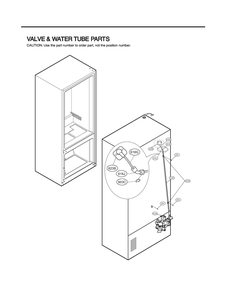 Valve And Water Tube Parts Diagram and Parts List for GR-J31GHSJM ASBCNA4 LG Refrigerator