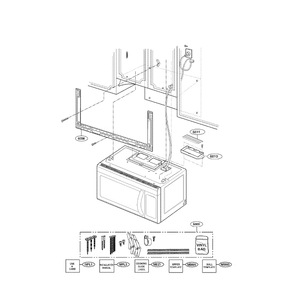Installation Diagram and Parts List for LMV1813SW 00 LG Microwave Oven Combo