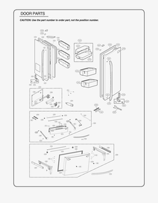 Door Parts Diagram and Parts List for GR-L31GHQXM AWBCSE1 LG Refrigerator