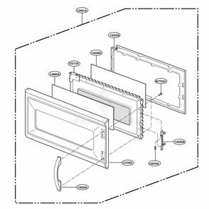 Door Parts Diagram and Parts List for YMH7130XEB0 BKEWPC LG Range