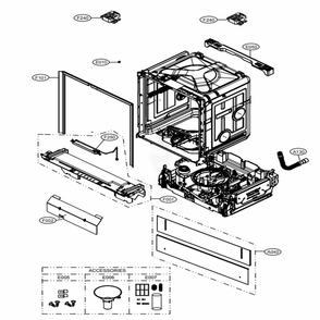 Main Diagram and Parts List for SKSDW2402P AASESNA LG Dishwasher