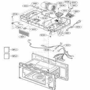 Interior Parts 2 Diagram and Parts List for LMV1915NV AWHELGA LG Range